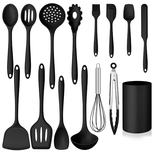 Silicone Cooking Utensil Set (Black)