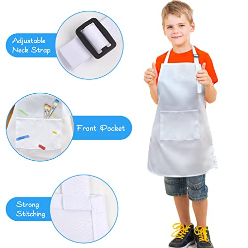 Kids Aprons with Large Pocket 2 Pack (Medium / Whitex2)