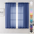 Royal Blue Sheer Curtains 63 Inch Length 2 Panels Set (Royal Blue / 42"W x 63"L (Pack of 2))