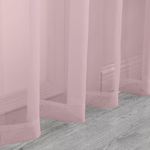 Blush Pink Sheer Curtains 78 Inches Long 2 Panels Set for Living Room (Blush Pink / 42"W x 78"L (Pack of 2))