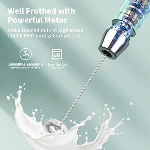 LunaFro Rechargeable Milk Frother (Blue)