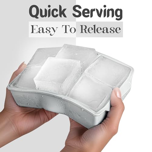 Large Silicone Ice Cube Tray (Light Gray / 2-Pack)