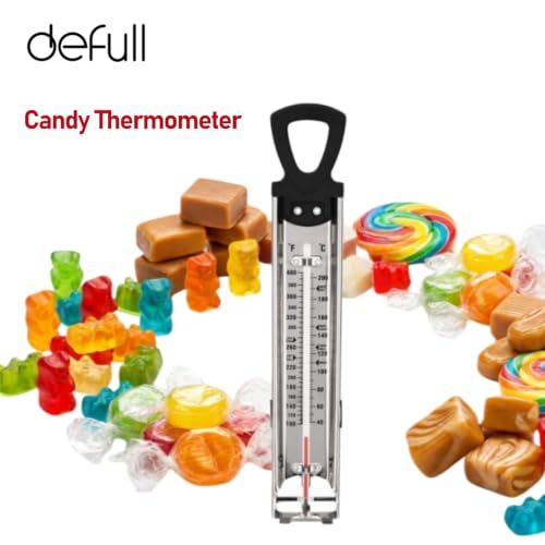 Stainless Steel Candy & Deep Fry Thermometer with Pot Clip & Handle (Sugar Thermometer-11.8 Inch)