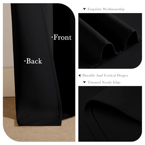 Black Curtains for Windows (Black / 29"W x 24"L (Pack of 2))