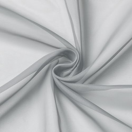 Light Grey Sheer Window Curtains 63 Inches Long 2 PCS (40"W x 63"L (Pack of 2) / Light Grey)