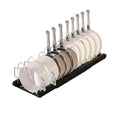 Pot Rack Expandable Pan Organizer for Cabinet (Black - 10 Dividers)