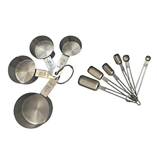 Stainless Steel Measuring Cup (10 Piece Cup and Spoon Set / Silver)