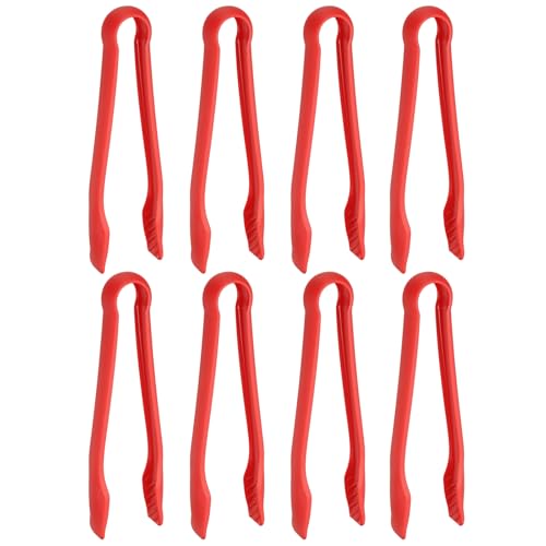 8 Pcs Toaster Tongs (10 Inch / Red)