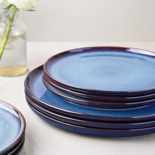 Ceramic Plate Set of 6 (8.5 Inch for 6 / Reactive-Blue)