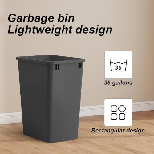 35QT Kitchen Trash Can (Black / 2PCS)