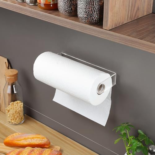 Acrylic Paper Towel Holder Under Cabinet (Clear/Adhesive)