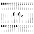Kate 45 Piece Silverware With Utensil (Silver / 45 pieces for 8)