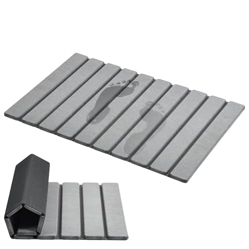 Foldable Stone Bath Mat (Grey / 23.6" x 15.5")