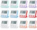 12 Pcs Digital Kitchen Magnetic Timer Bulk Classroom Count up Countdown Egg Timer Cute Desk Stopwatch for Back to School Teacher Kids Cooking Office (Classic Style / Pastel Colors)