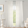 Extra Long Ivory Sheer Curtains 144 Inches 2 Panels for Living Room (Ivory / 59"W x 144"L (Pack of 2))