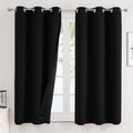 100% Blackout Curtains for Bedroom 63 Inches Long 2 Panels Set (42"W x 63"L (Pack of 2) / Black)