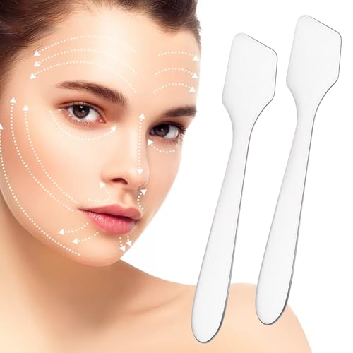 3pcs Mini Stainless Steel Makeup Spatula (3pcs B Style-Silver)