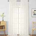 Ivory Sheer Curtains for Windows 108 inches Long 2 Panels Set (42"W x 108"L (Pack of 2) / Ivory)