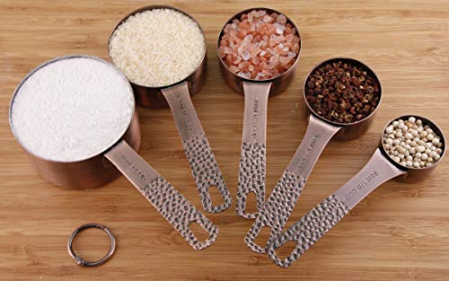 Copper Measuring Cups and Spoons Set (A1: Copper-13 Pieces)