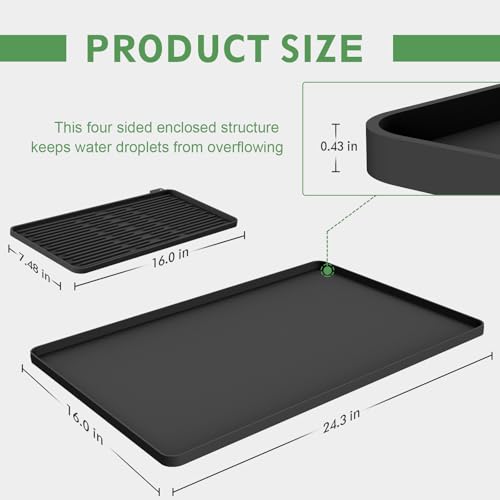 Silicone Coffee Mat 24"x16" (Black)