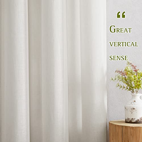 Linen Curtains 135 inches Length for Living Room (52"W x 135"L (Pack of 2) / Natural)