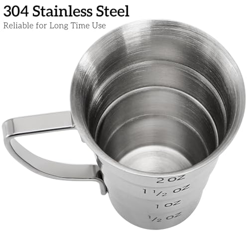 4 Pieces Stepped Jiggers with Handle