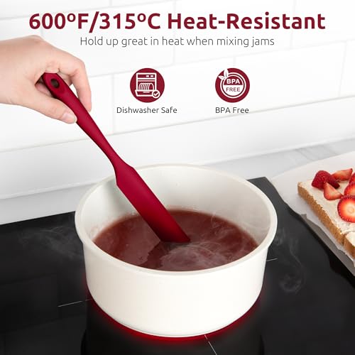 Skinny Silicone Jar Spatula Scraper (Red / 9.72 in)