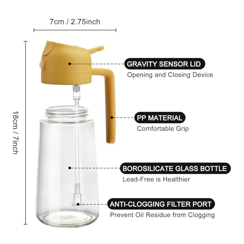 16 Oz 470 Ml Oil Dispenser For Kitchen Spray (yellow)