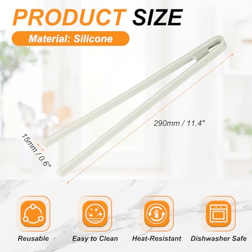 11.4" Silicone Toast Tongs (White / 11.4")