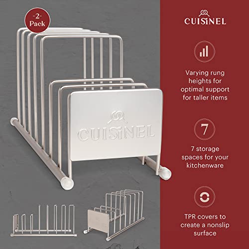 Lid and Dish Organizer Rack (Satin Nickel / 2 Pack)