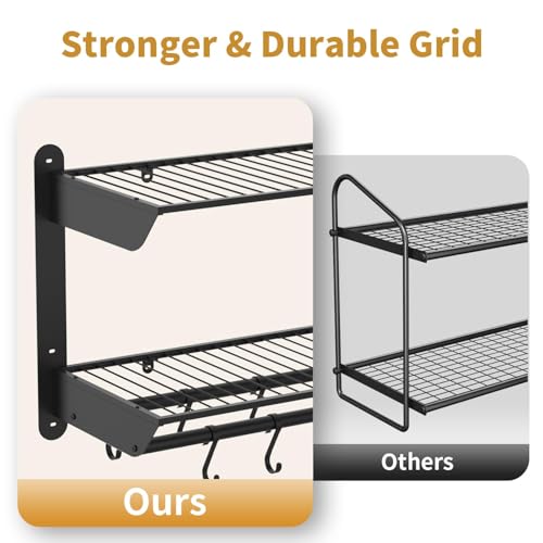 Pot Rack Wall Mounted 30 Inch (Black / 30-inch)