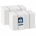 Kitchen Towels Bulk 100% Cotton Commercial 48 Pack (48 Pack / 02: Blue Stripe)