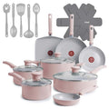 Refresh Ceramic Pots and Pans Set (20-Piece Set / Dusty Rose)