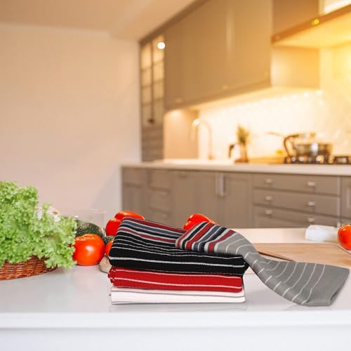 Kitchen Towels Cotton Dish Towels 20”x30” (20" x 30" (Set of 4) / 007 Multi Stripes)