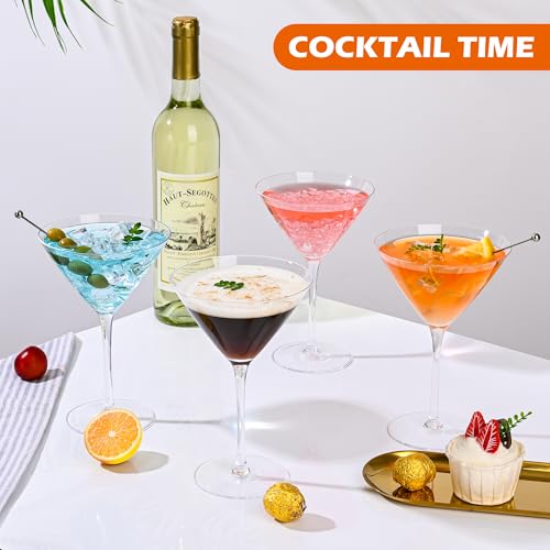10oz Large Martini Glasses Set of 4 (Classic Martini Glasses)