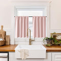 100% Blackout Basement Curtains 30 inches Long (100% Blackout - Baby Pink / 34"W x 30"L (Pack of 2))