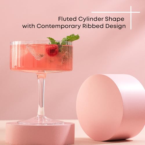 Elle Fluted 10oz Coupe Glass Set of 2 (Coupe Glasses)