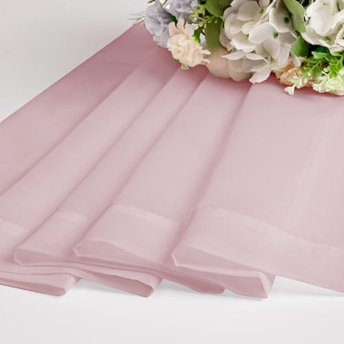 Blush Pink Sheer Curtains 30 inch Length 2 Panels (Blush Pink / 42"W x 30"L (Pack of 2))
