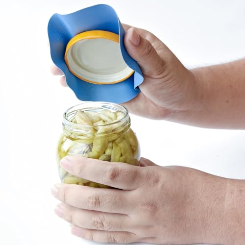 Jar Opener with Gripper Pads for Weak Hands (Blue and Grey)