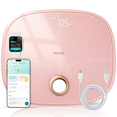 Rechargeable Smart Scale for Body Weight (Pink / 13.4 x 11.5 inches)