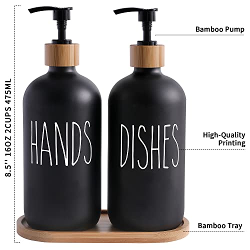Black Soap Dispenser Set (Hd Black & Tray)