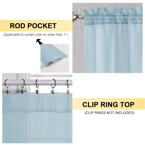 Sky Blue Sheer Curtains 63 Inches Long 2 Panels (Sky Blue / 42"W x 63"L (Pack of 2))