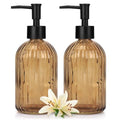 Glass Soap Dispenser (Striped Brown)