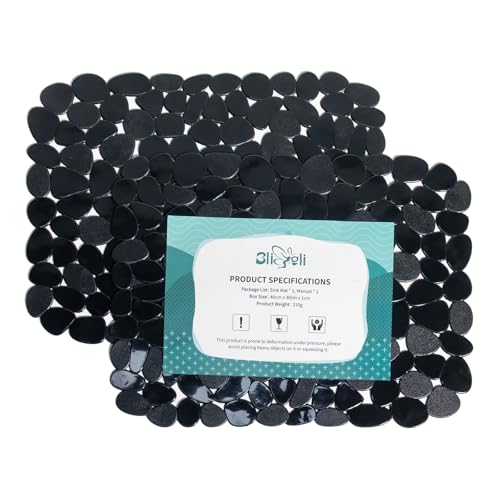 Pebble Sink Mat for Stainless Steel (Black)