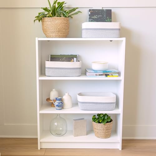 13.5”x8.5”x5.5” Storage Baskets for Shelves 3 Pack (Off White & Gray & Mixed Gray / 13.5" x 8.5" x 5.5")