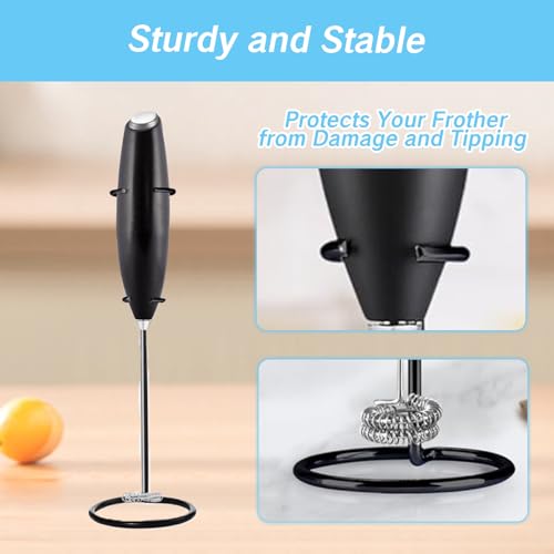 Frother Stand Kitchen Milk For Coffee Stainless Steel Stand Fits for Multiple Types of Coffee Frothers (Black)