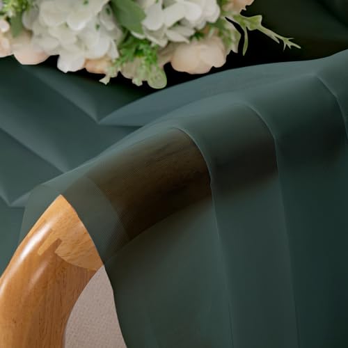 Green Sheer Curtains 78 Inches Long for 2 Panels Set for Christmas (Hunter Green / 42"W x 78"L (Pack of 2))