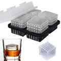2 Inch Whiskey Ice Cubes Mold (Black Ice Cube Tray with Lid)