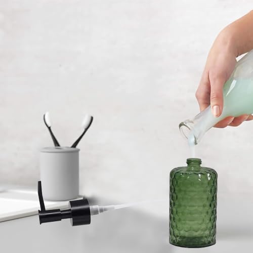 Green Glass Soap Dispenser with Plastic Pump (Green)