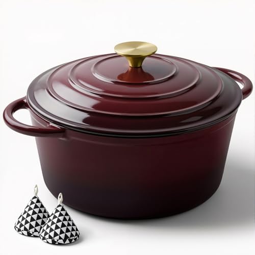 6 Quart Enameled Dutch Oven Pot with Lid (6 QT / Fig)